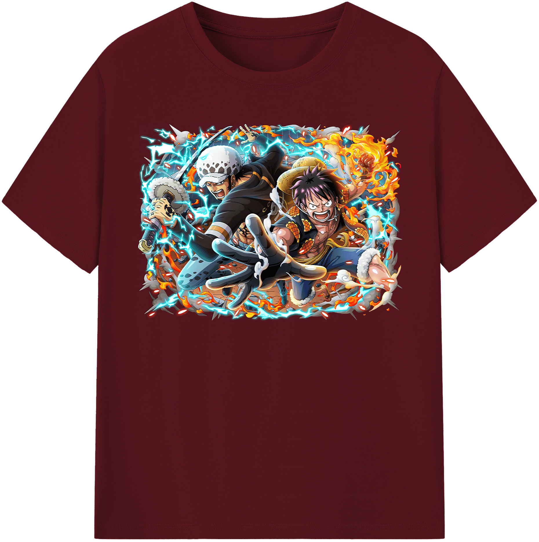 ワンピース モンキー・D・ルフィ ONE PIECE Monkey D. Luffy 綿100％半袖Tシャツ（フロントプリント）